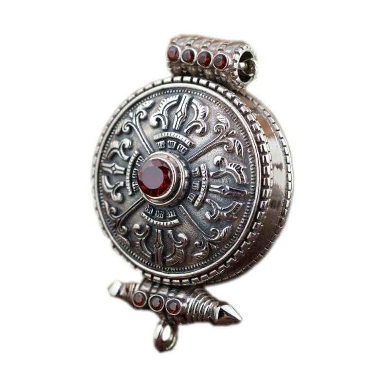 Gawu box Silver pendant for man s925 pure silver antique style Buddhist Shurangama mantra can open the evil spirits man pendant