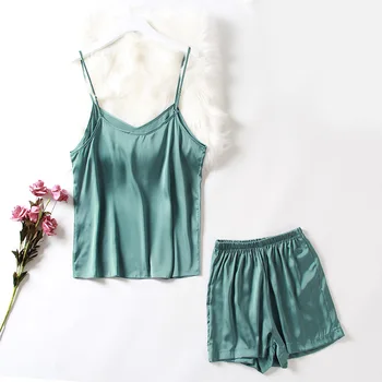 

Sexy Nightdress Women Sleepwear V-Neck Gown Suspender Top Short Pants Pajamas Sleeveless Nightgown Sleepshirt Summer Robe Pyjama