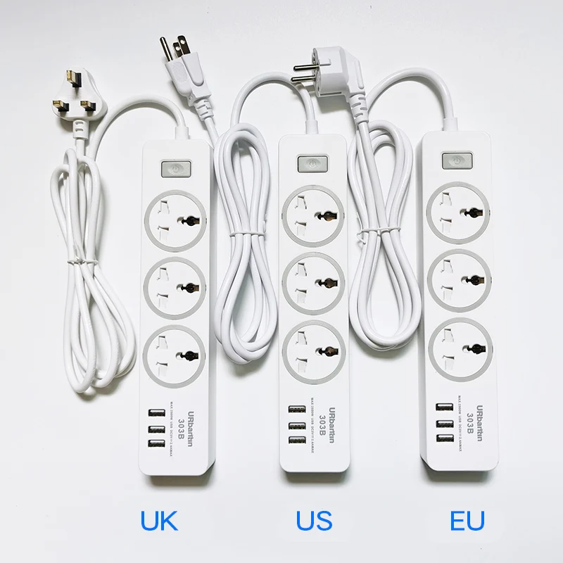Urbantin настенный USB Мощность пропилен каучука прокладки с 3 Порты портами (стандарт