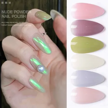 

Dirty Skin Color Jade UV LED Nail Polish Jelly Powder Glass Gelpolish Ice Permeable Lasting Soak Off Top Coat Nails Art Manicure