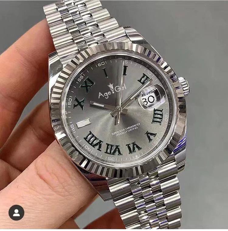

Famous Brand New Men Automatic Mechanical Luminous Datejust Stainless Steel Sapphire Silver Yellow Gold Green Rome Watches 41mm
