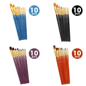 

Nylon Paint Brushes 10PCS Wooden Handle Watercolor Paint Brush Pen Set Learning DIY Acrylic Painting Art Paint Brushes Supplies