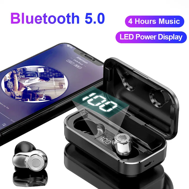 

Touch Bluetooth Headset 5.0 1500mAh Charging LED Power Display Wireless Earphones For Umidigi A5 Pro Xiaomi Redmi Sports Earbuds
