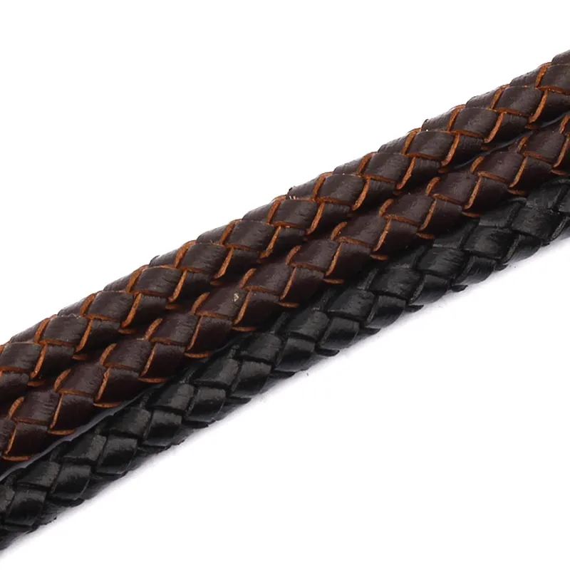 1 метр 5 мм круглый плетеный Плетеный плетеный шнур из натуральной кожи для DIY браслета ожерелье бижутерия ручной работы материал для изготовления
