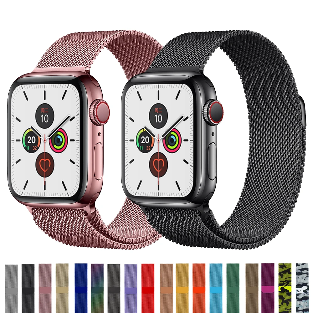 Миланская петля ремешок для часов с яблоками 1 2 3 4 5 серия 38 мм 42 iwatch 40 44 Pulseira