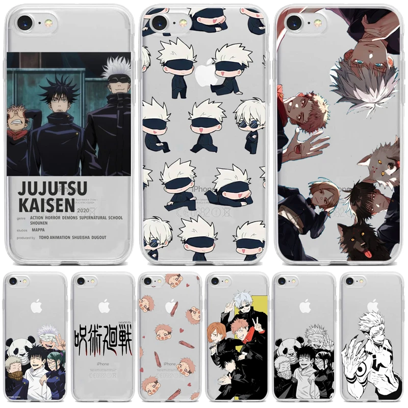 Jujutsu Kaisen Anime for IPhone 11 12 X XR XS Pro MAX SE2020 6 6S 7 8 Plus Mini Silicone Clear Phone Shell Case | Мобильные телефоны