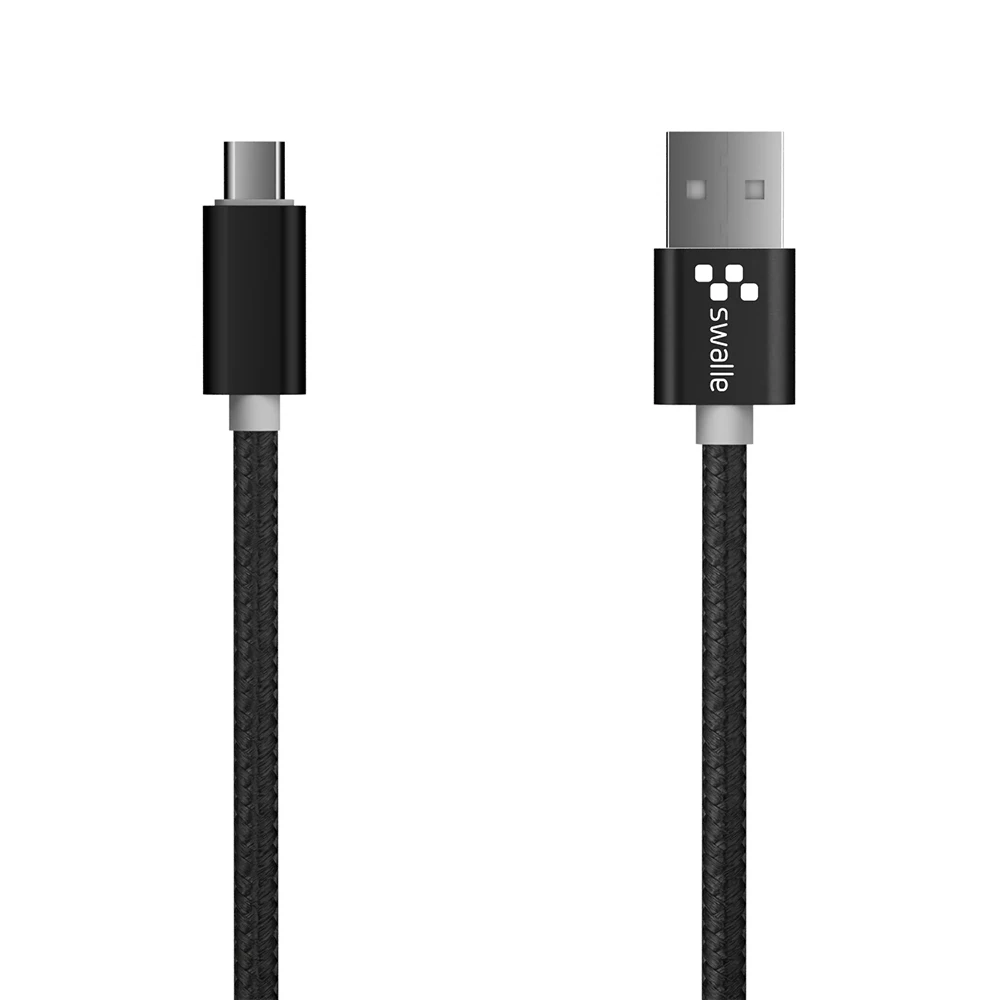 Swalle 2A Micro USB кабель нейлоновый провод для быстрого заряда для i Phone Sam sung мобильный телефон type-C usb зарядный шнур Быстрая - Цвет: 1M Type C