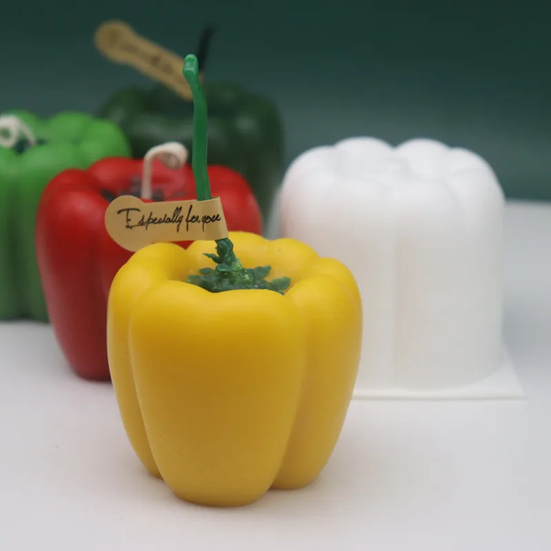 3D Bell Pepper Snake Fruit Silicone Candle Mold for DIY Handmade Aromatherapy Candle Ornaments Handicrafts Soap Mousse Mould
