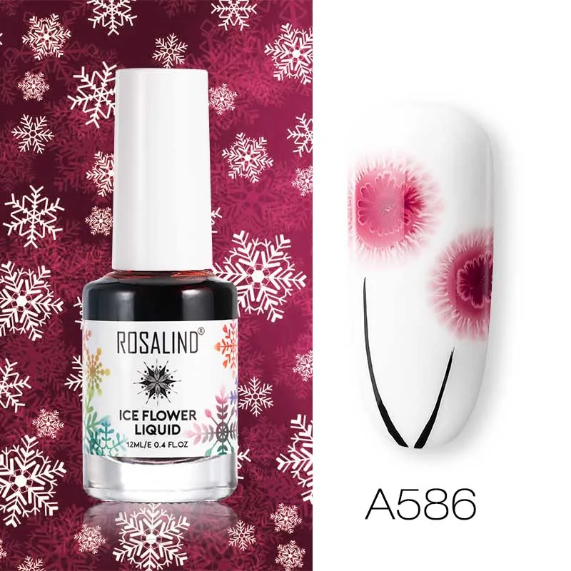 ROSALIND Гель-лак для ногтей, лак для маникюра, гибридные Лаки, впитываемые Ледяной цветок, грунтовка для ногтей, цветущий Полупостоянный дизайн ногтей - Цвет: A586