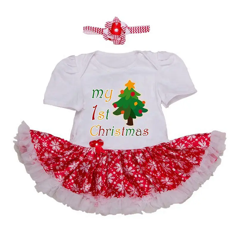 My First Christmas/Одежда для маленьких девочек; красное рождественское платье для девочек; повязка на голову; Bebe; костюм; комплекты с юбкой-пачкой для новорожденных; Одежда для младенцев; детская одежда - Цвет: ED226-A