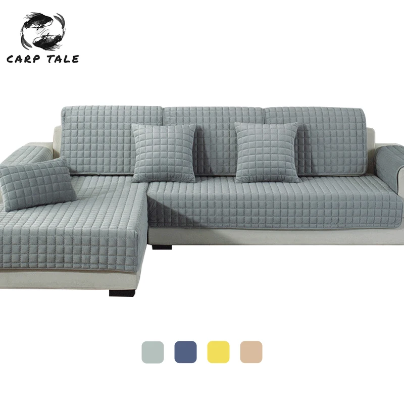 Sofa-Covers Cushion Corner Living-Room Plush Modern for Gray Coffee Beige Soft Minimalist