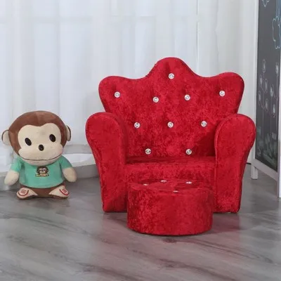 Детская корона диван прекрасный мультфильм принцесса детский сад мини-диван подарок игрушка диван стул для детский диван детская мебель - Цвет: floss red