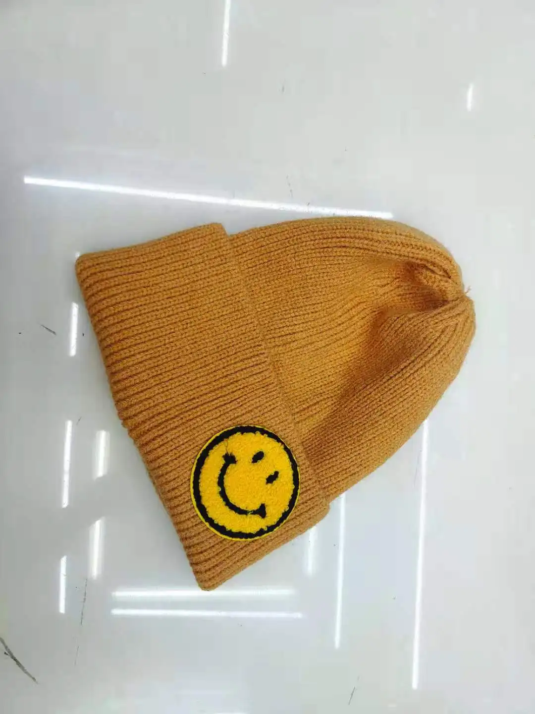 2021 Autumn Winter Warm Knitting Wool Hats Women Girls Boys Smiley Funny Fashion Elastic Beanie caps 11 colors Children hat skully hat with brim Skullies & Beanies