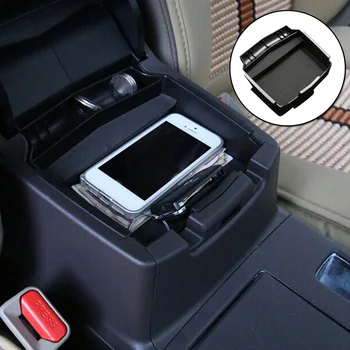 

Black Armrest Storage Box Interior Holder Car Center console Replacement