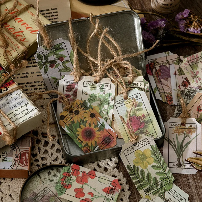 

100 Pcs Vintage Scrapbooking Diy Material Paper Pack Floral News Paper Letter Decorative Antique Retro DIY Craft Paper