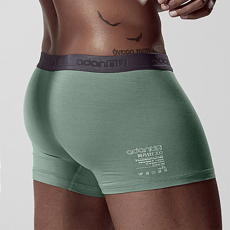 ADANNU Brand Men Underwear Boxer Modal Breathable Comfortable Underpants Male Panties Cueca Tanga Men Boxers Shorts Calzoncillo - Цвет: AD306-green