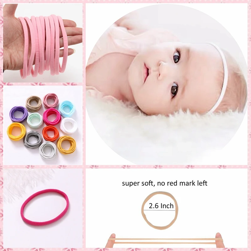 

11pcs/lot Soft Nylon Headband for Baby Girl DIY Hair Accessories Elastic Head Band Kids Children Fashion Headwear Baby Turban