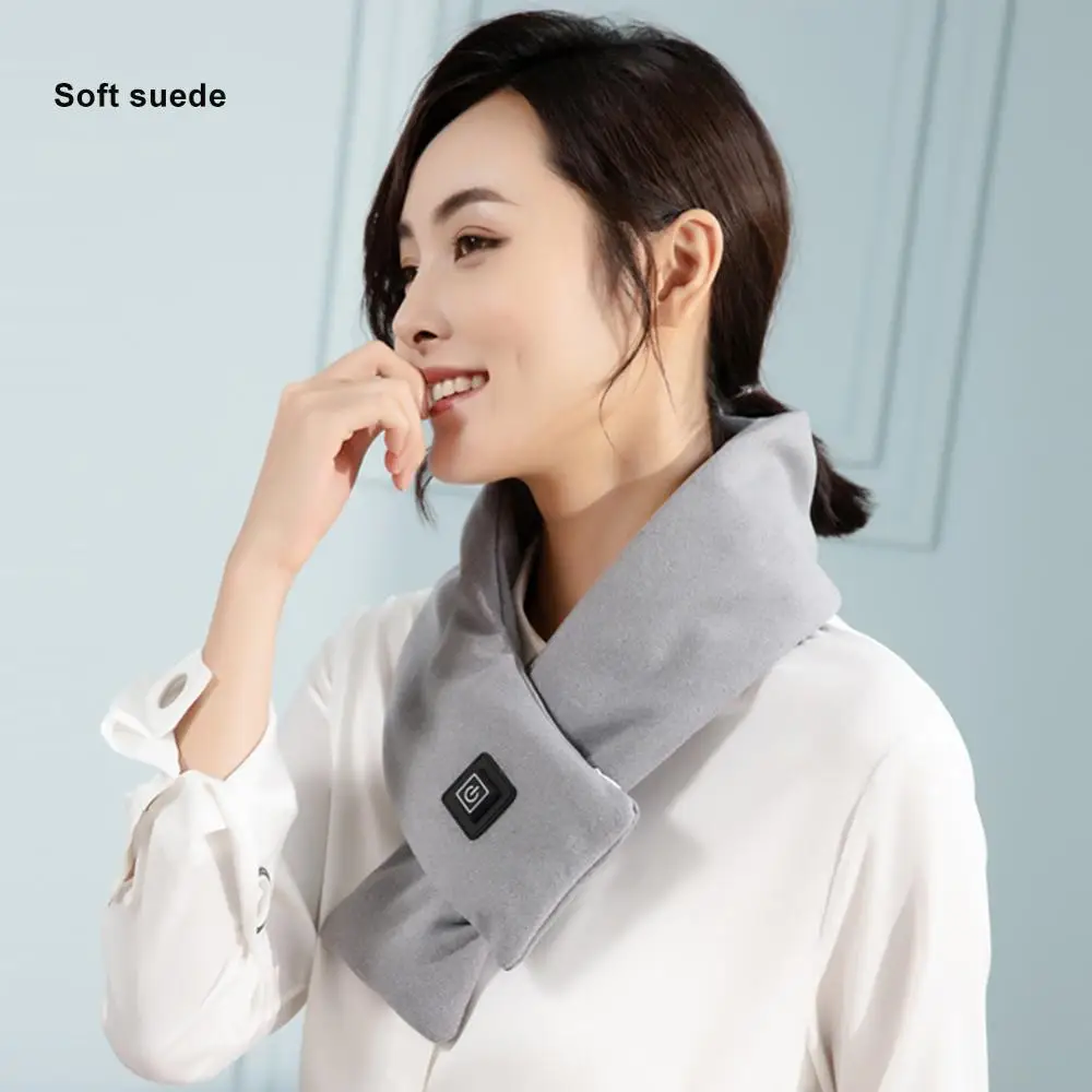 

Winter Heated Scarf 3 Heating Levels Adjustable Scarf USB Charge Electric Heated Neck Wrap For Men Women Outdoor Warm Hiking