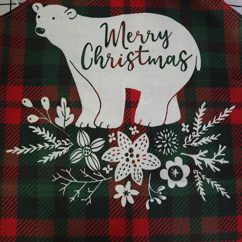 1PC Christmas Fashion Cotton Red Green Aprons for Women Girls Vintage Cooking Retro Apron Christmas kitchen Aprons Supplies