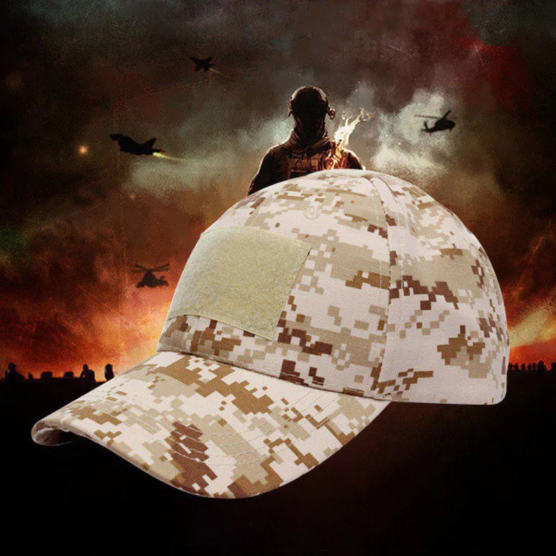 Мужская тактическая камуфляжная Военная бейсбольная кепка с вентилятором, простая регулируемая бейсболка от солнца, кепка для охоты на открытом воздухе