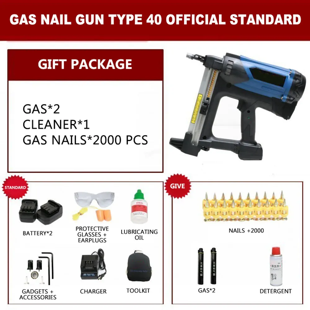 Neue batterie gas nail gun GSN50 tragbare toua luft nagler pistolen -  AliExpress