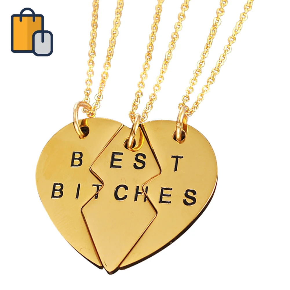 3 предмета новое шикарное комплект брелков Best Bitches Friend Forever сломать стильный