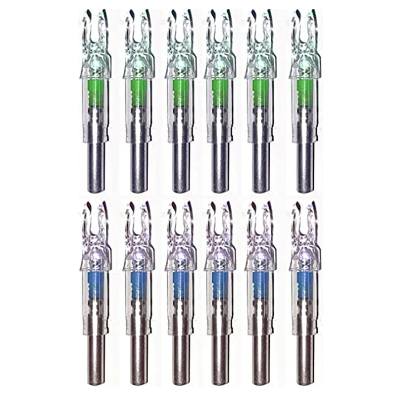 NEW JIANZD 12 PCS LED Lighted Nocks Fit 7.62mm Lighted Nocks Lighted Archery Nocks for Outdoor