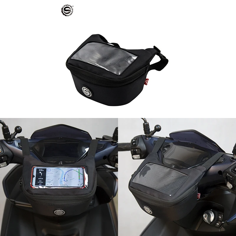 SFK Motorcycle Hanging Front Top Box/ Leg Bag Black Transparent See Through Waterproof/ Motorbike Tool/ Motocross Accessories