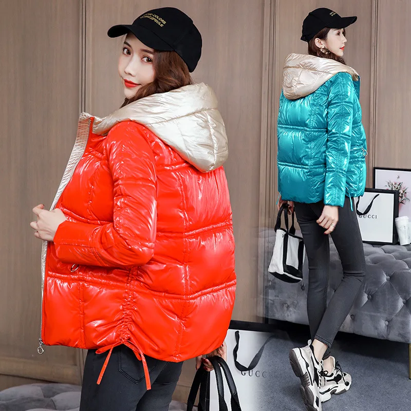 

Down Jacket Cotton-padded Clothes Women's Short Winter 2019 New Style down Coat Korean-style Loose-Fit Hong Kong Style Bright Su