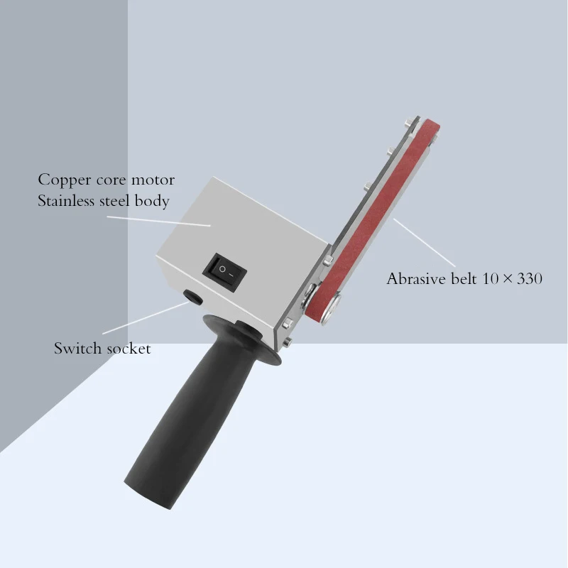 

Mini Handheld Sanding Belt Machine Stainless Steel Polishing Machine Mini Sharpener Woodworking DIY Tools