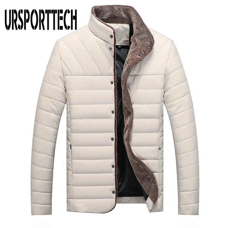 

URSPORTTECH Winter Jacket Men Warm Parkas 2020 Casual Stand Collar Men's Coat Single Breasted Thick Outerwear Men Clothing 5XL