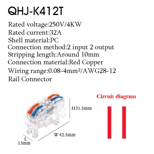Wire Electrical Connectors Din Rail Type Fast Universal Compact Conductor Wiring Cable Connector LED Push-in Butt Terminal Block - Image 22