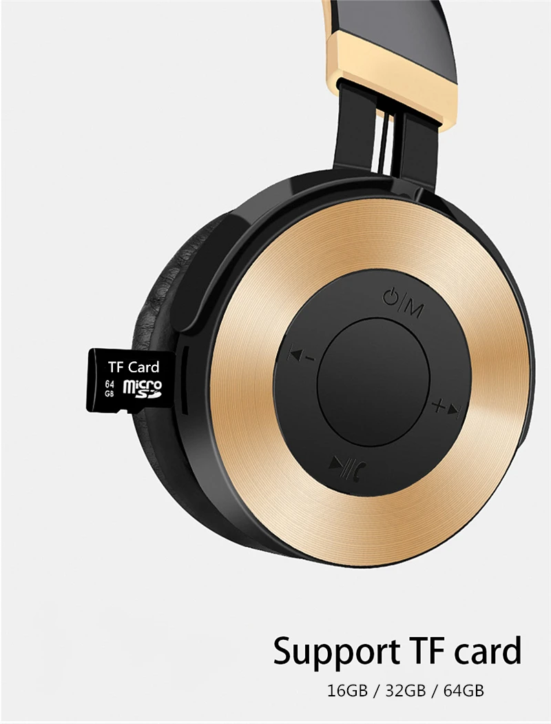  LVcards B-New Portable Wireless Headphones Bluetooth Stereo Foldable Headset Audio Mp3 Adjustable E