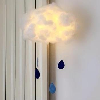 

Hanging Night Light For Birthday Gift Home Decor Drop Shipping Sale 2pcs INdoor LED DIY Cute Cotton Cloud Shape Light