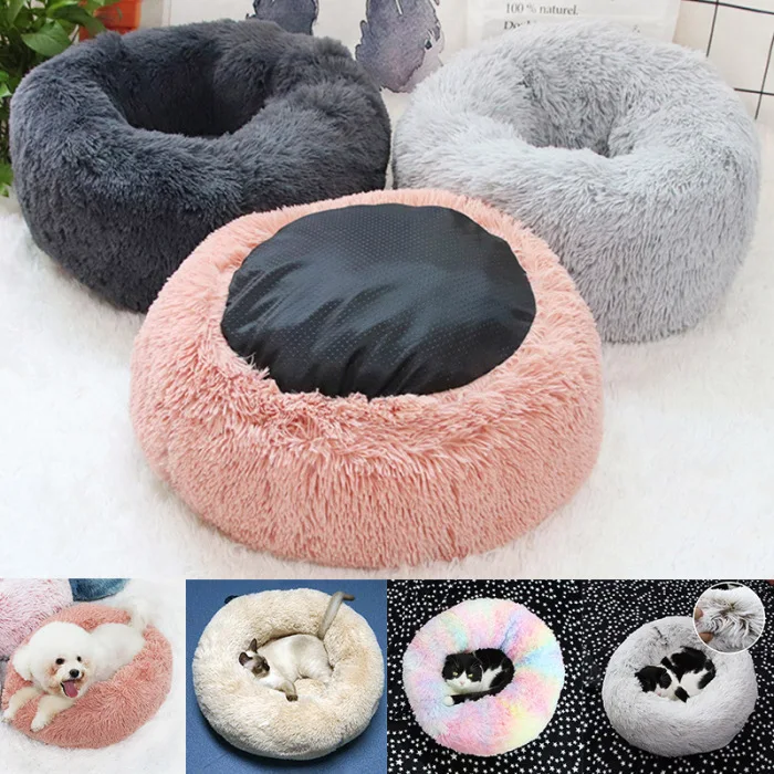 Pet плюшевый пончик Cuddler кошки кровать теплый мягкий утолщенный повышенный коврик для собак и щенков Подушка PI669