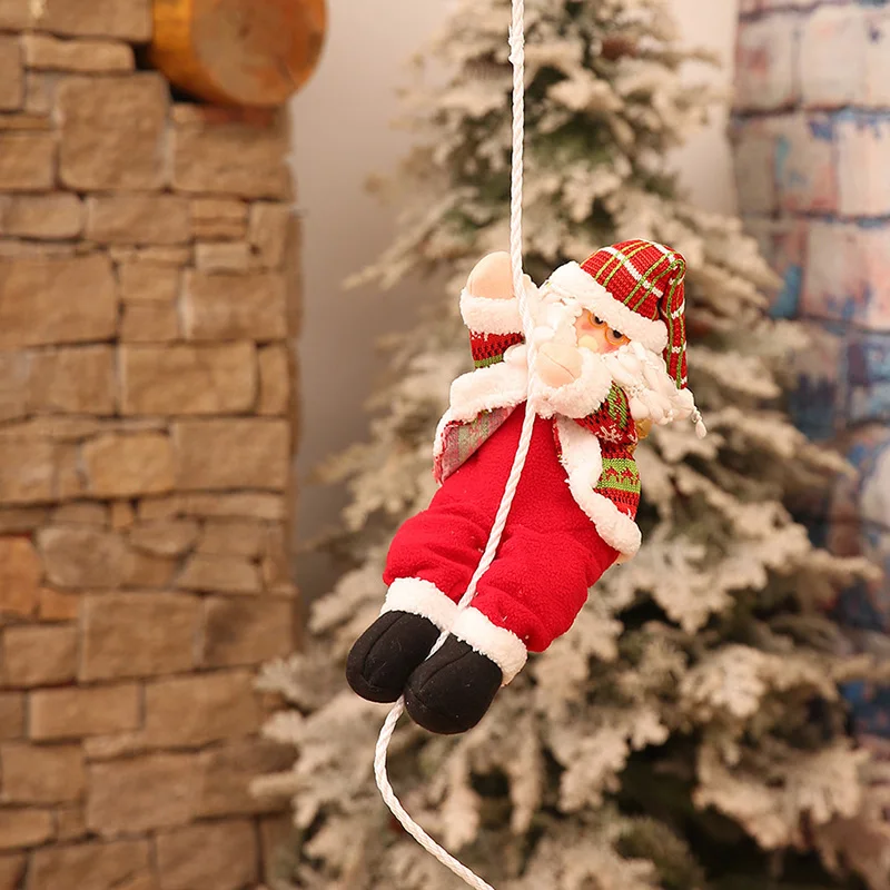 Promotion! Christmas Decorations Santa Claus Climbing Rope Doll Decoration Pendant Gift Toy Christmas Decoration for Home Party