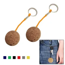 

2x35mm Floating Cork Ball Key Ring Marine Sailing Boat Float Water Buoyant Rope Keychain Kayak For Marine Boat Sailing Surf Tool