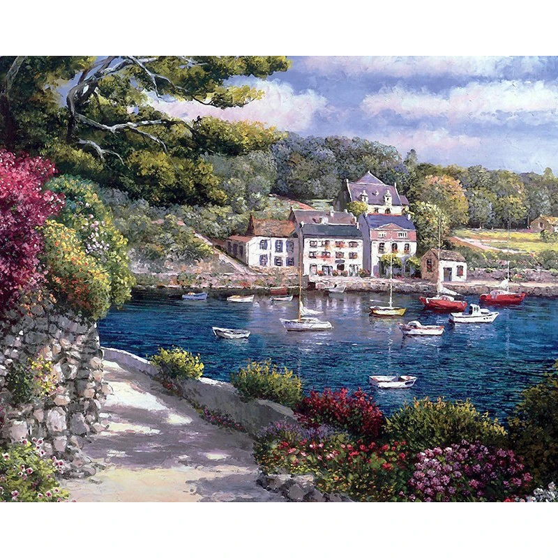 Stunning Sea Scenery DIY Acrylic Paint by Numbers Kit on Canvas