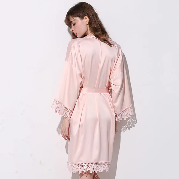 blush with print Owiter, индивидуальные халаты матового атласа, свадебное платье невесты, платье подружки невесты размера плюс, женское длинное платье, сексуальные ночные сорочки - Цвет: blush with print