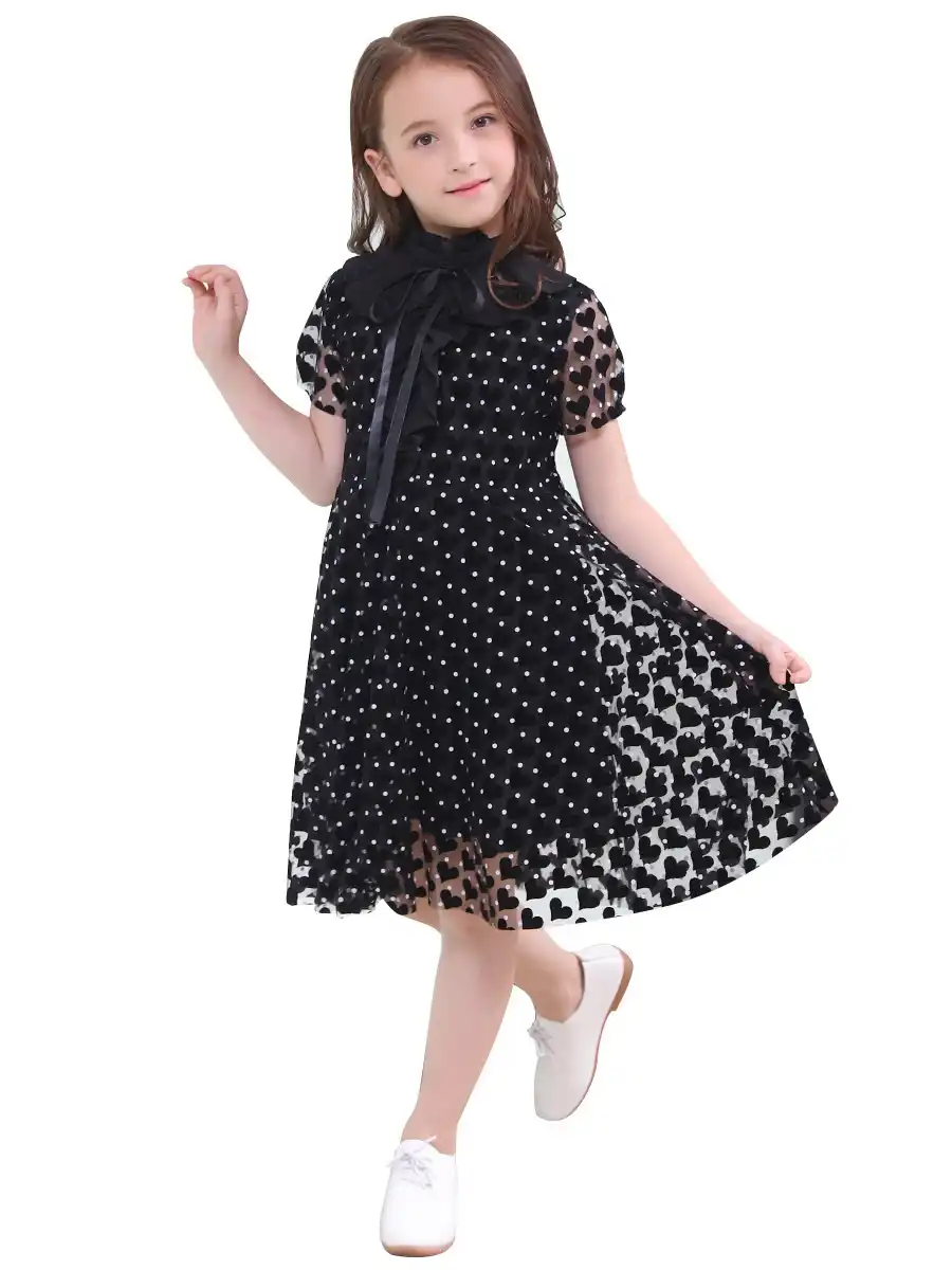 black and white love heart dress
