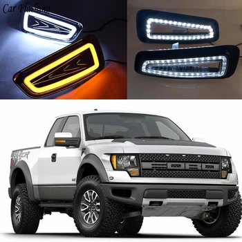 

Car Styling 2PCS LED DRL Daytime Running Lights Daylight With Turn Signal For Ford Raptor F150 2010 2011 2012 2013 2014 2015