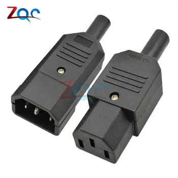 

1 pair AC-013A AC 250V 10A Male and Female Power Iron Core Adapter 3 Terminals IEC320 C13 AC Power Connector 3 PIN