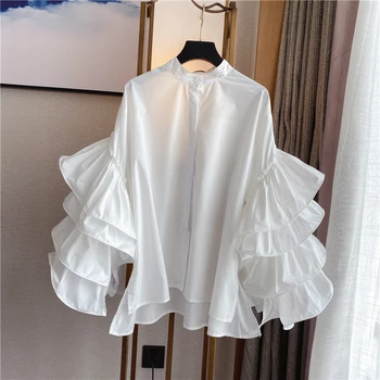 

Newest 2020 HIGH STREET Designer Blouse Women's Ruffles Loose Blouse Top