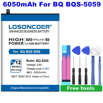 LOSONCOER 6050mAh BQ-5059 High Capacity Batteries For BQ BQS 5059 Smart Phone Battery~In Stock