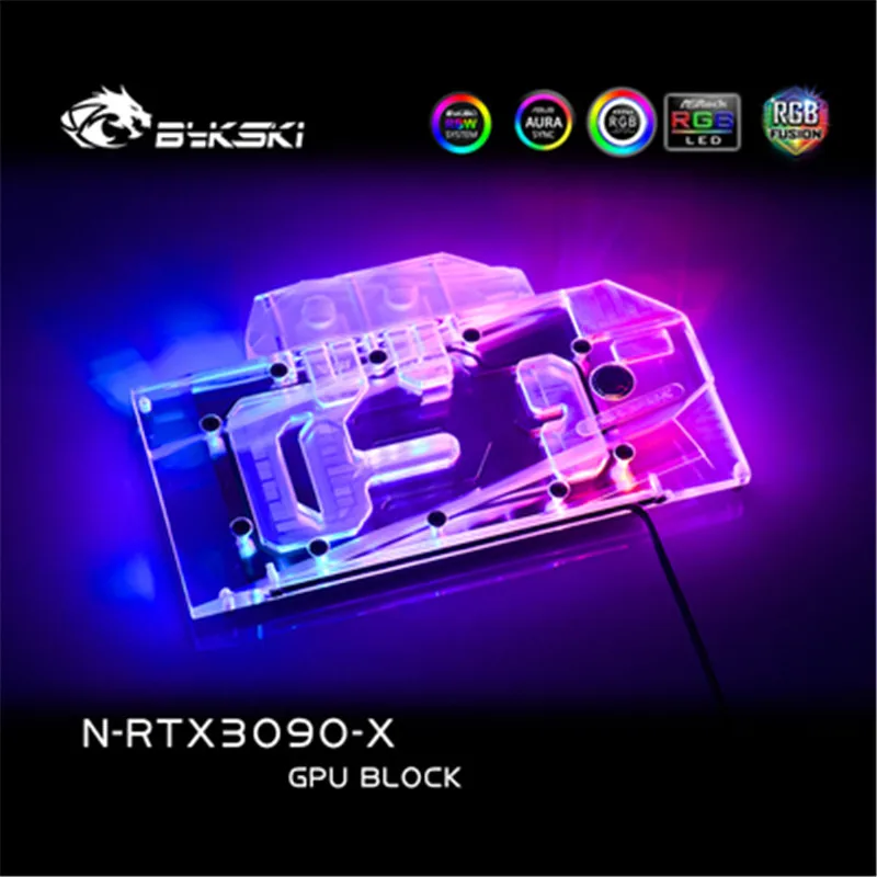 Водный блок Bykski GPU для NVIDIA RTX 3090 RTX3080 Reference(MLCC PCB) Edition Graphics Card MOBO AURA SYNC12V/5 В Новое