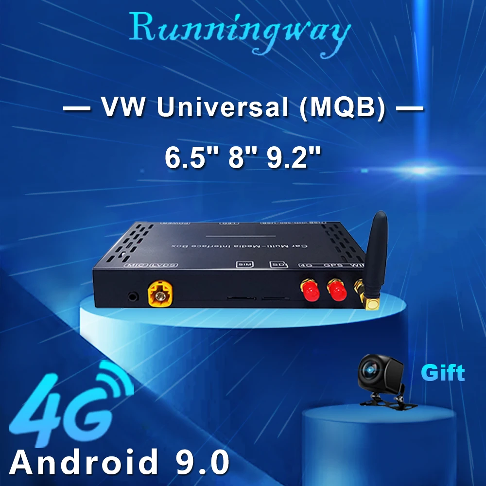 

Runningway Android 9.0 Car Multimedia player 4G/WIFI Upgrade Box For VW Volkswagen Golf 6 7 Tiguan L Passat B7 B8 CC Seat Skoda