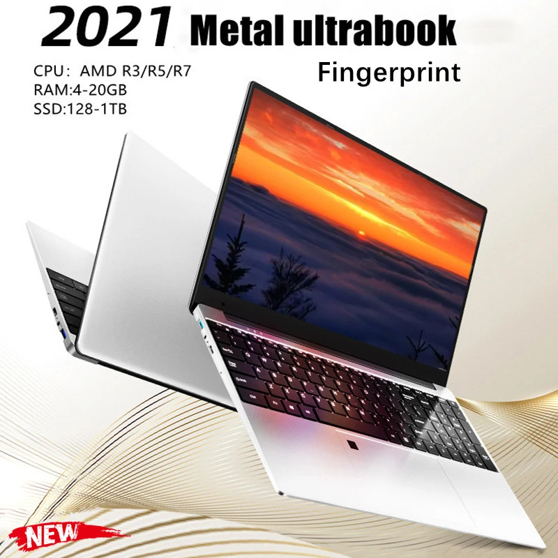 hp ultra slim laptop 2021 new 15.6-inch metal  Laptop   AMD R3 / R5 / R7 lightweight portable business office design computer 20GB ram 256G  1TB SSD hp ultra slim laptop