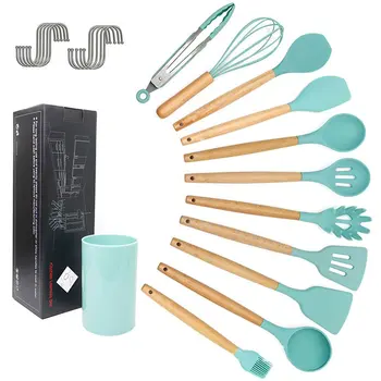 

11 Pcs Heat Resistant Silicone Cookware Set Nonstick Cooking Tools Kitchen Baking Tool Kit Utensils Kitchen Accessories