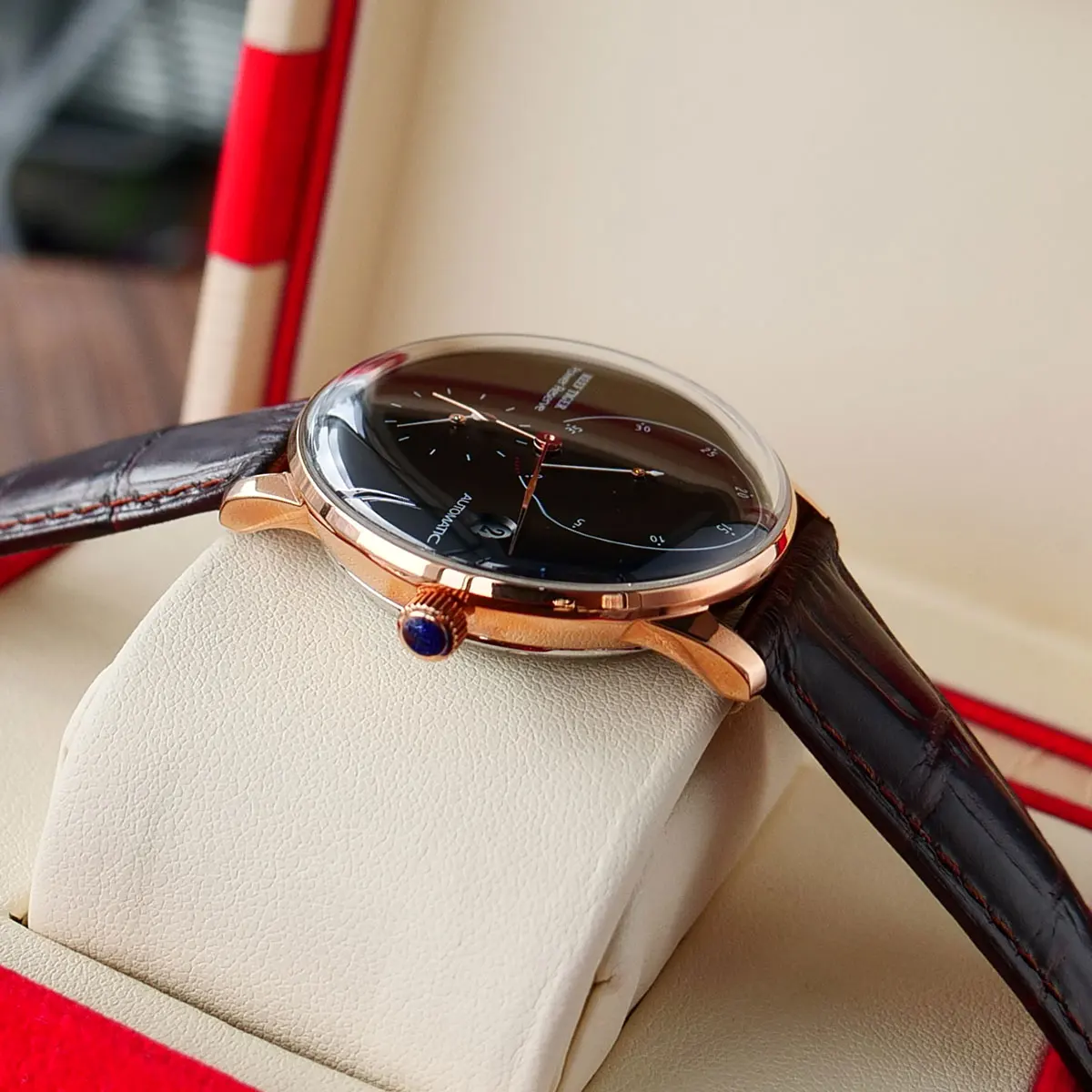 Reef Tiger/RT Top Brand Luxury Ventige Mens Rose Gold Waterproof