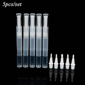 

5pcs 3ml Empty Cuticle Oil Container Transparent Tube Nail Treatment Cosmetic Container Nail Polish Plastic Pens with Brush